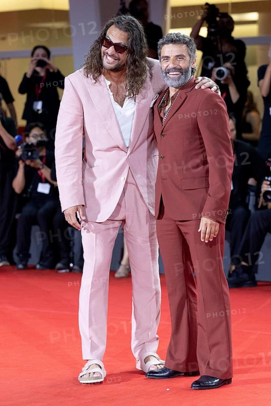 Venice, Italy - 3 September 2025: Jason Momoa and Oscar Isaac during the red carpet of - Cartier Glory To The Filmmaker Award 2025 and In the Hand of Dante - during the 82nd Venice International Film Festival