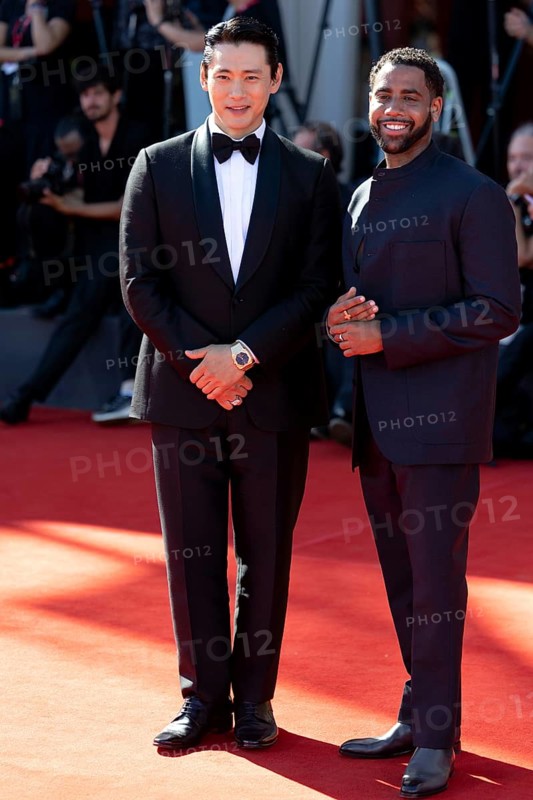 Venice, Italy - 3 September 2025: Teo Yoo, Jharrel Jerome during the Red Carpet of - The Voice Of Hind Rajab - during the 82nd Venice International Film Festival