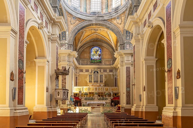 Interior of the Chiesa Parrocchiale della Trasfigurazione di Nostro Signore Gesú Cristo in Taurisano, Apulia, Italy