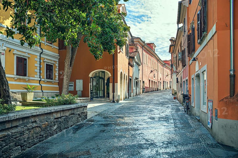 Kidriceva Street in the city of Koper, Slovenia