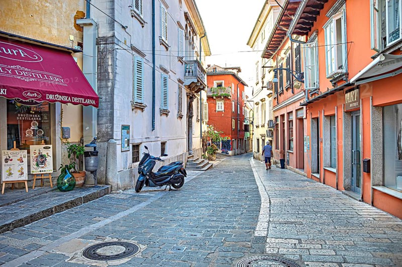Marusiceva Street in the city of Koper, Slovenia