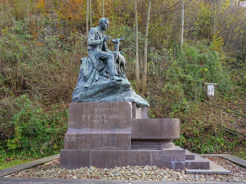 Monument to forest poet Peter Rosegger, Kapfenberg, Styria, Austria