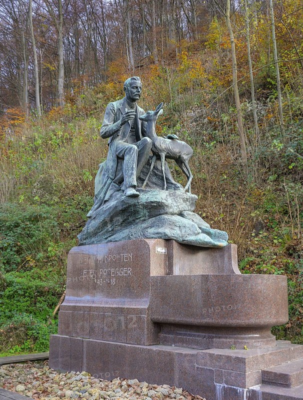 Monument to forest poet Peter Rosegger, Kapfenberg, Styria, Austria