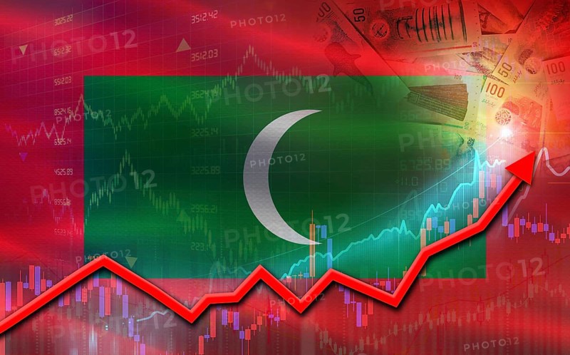 Maldives economic growth on financial graph. Maldives financial growth on market graph