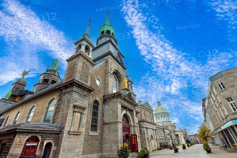 Canada, Old Montreal historic town and Old Port, main tourist attractions destination in Quebec
