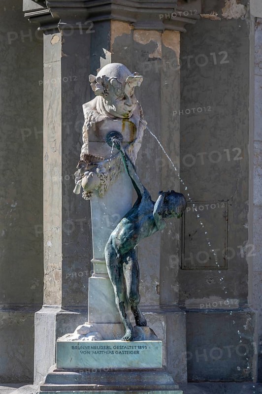 The Brunnenbuberl, designed in 1895, by the sculptor Matthias Gasteiger, 1871 to 1934, Neuhauser Str, Munich, Bavaria, Germany