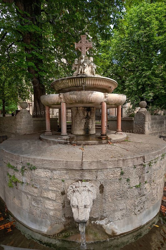 St. Anna's Fountain, St. Anna Platz, Munich, Bavaria, Germany
