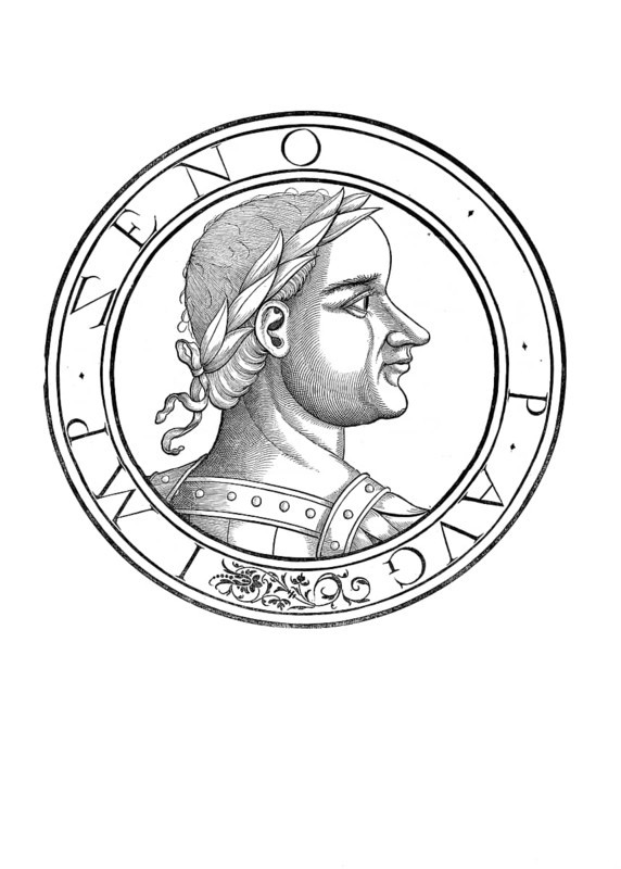 Zenon, Flavius Zeno (died 9 April 491), was Eastern Roman Emperor from 29 January 474 until his death, authentic, digitally restored reproduction from a 19th century original, record date not stated