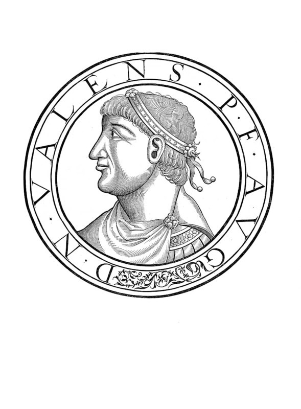 Flavius Valens (born 328 in Cibalae, Pannonia secunda, died 9 August 378 in the Battle of Adrianople) was Roman Emperor in the East in the years 364 to 378, authentic, digitally restored reproduction from a 19th century original, record date not stated