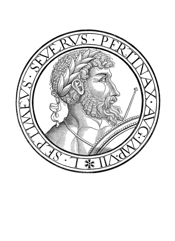 Lucius Septimius Severus Pertinax (born 11 April 146 in Leptis Magna in today's Libya, died 4 February 211 in Eboracum, today York) was Roman Emperor from 9 April 193 to 4 February 211, authentic, digitally restored reproduction from a 19th century original, record date not stated