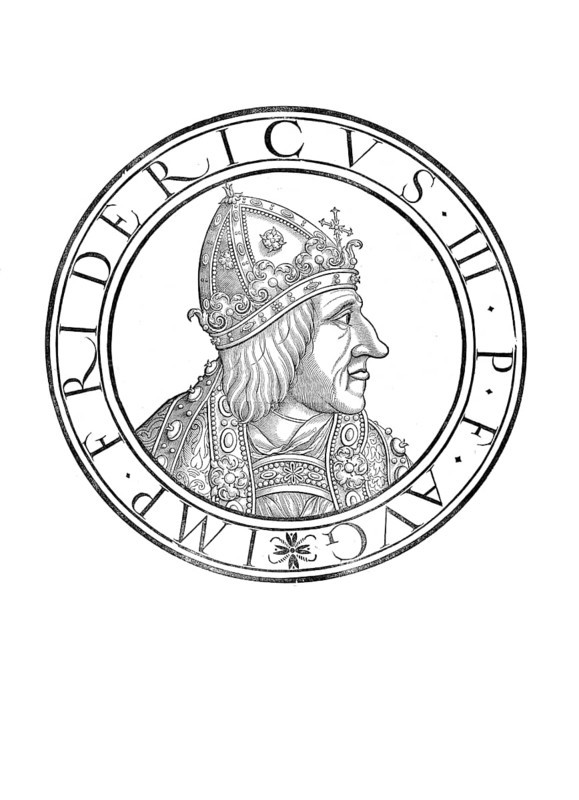 Frederick III (born 21 September 1415 in Innsbruck, died 19 August 1493 in Linz) from the House of Habsburg was as Frederick V Duke of Styria, Carinthia and Carniola from 1424, Duke of Austria from 1439, as Frederick III Roman-German King from 1440 and Emperor of the Holy Roman Empire from 1452 until his death, authentic, digitally restored reproduction from a 19th century original, record date not stated