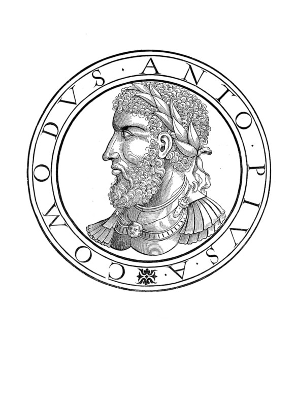 Commodus (born 31 August 161 in Lanuvium, died December 192 in Rome), Lucius Aurelius Commodus was Roman Emperor from 180 to 192, authentic, digitally restored reproduction from a 19th century original, record date not stated