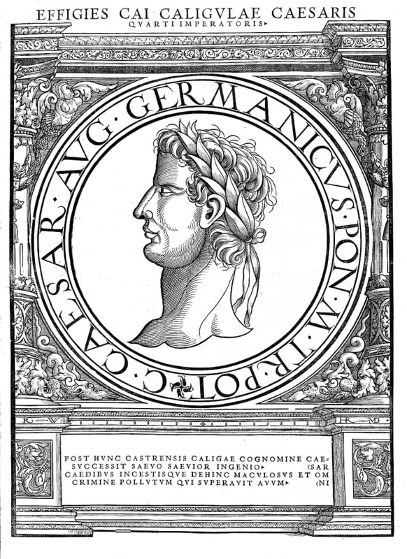 Gaius Caesar Augustus Germanicus (born 31 August 12 in Antium as Gaius Iulius Caesar, died 24 January 41 in Rome), posthumously known as Caligula, was Roman Emperor from 37 to 41, authentic, digitally restored reproduction from a 19th century original, record date not stated