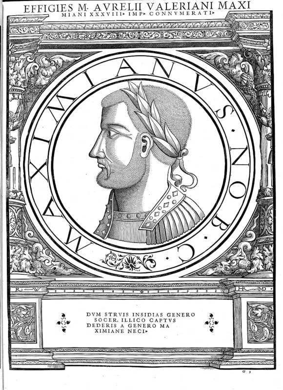 Marcus Aurelius Valerius Maximianus, Herculius, (born around 240 near Sirmium, died † 310 in Gaul) was Emperor of the Roman Empire together with Diocletian from 1 March 286 to 1 May 305, authentic, digitally restored reproduction from a 19th century original, record date not stated