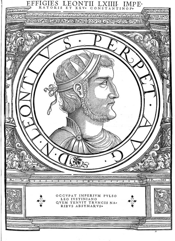 Leontius, (died 488) was a Roman counter-emperor to Emperor Zenon in the east of the Roman Empire, authentic, digitally restored reproduction from a 19th century original, record date not stated