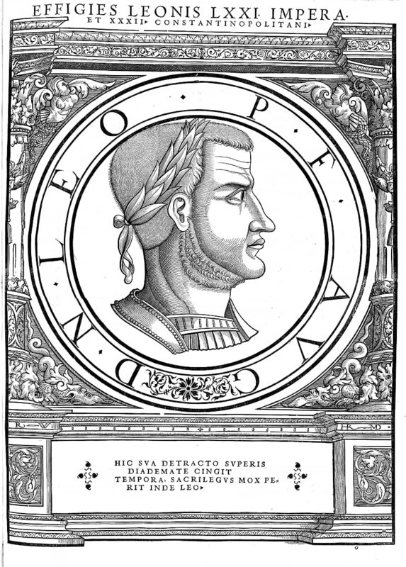 Leo IV, often called the Khazar because of his mother's origins, was Byzantine emperor from the Syrian dynasty from 775 to 780, authentic, digitally restored reproduction from a 19th century original, record date not stated