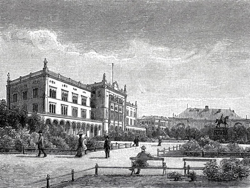 The University of Königsberg in East Prussia in 1890, Germany, today Kaliningrad in Russia, Historical, authentic, digitally restored reproduction from a 19th century original, Record date not stated