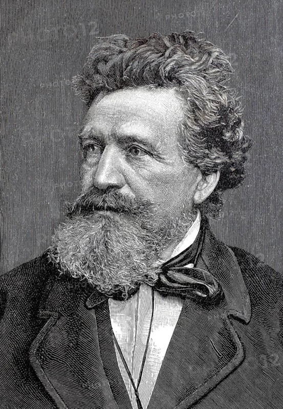Hermann Lingg, from 1890 Ritter von Lingg, (born 22 January 1820 Lindau, died 18 June 1905 Munich), German poet-doctor, Historical, authentic, digitally restored reproduction from a 19th century original, Record date not stated