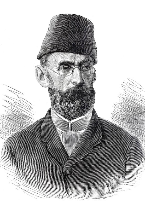 Eduard Karl Oskar Theodor Schnitzer, known as Emin Pasha (born 28 March 1840 as Isaak Eduard Schnitzer in Opole, Upper Silesia, died 23 October 1892 in Kinena in the Congo region), African explorer and governor of the province of Equatoria in the Turkish-Egyptian Sudan, Historical, authentic, digitally restored reproduction from a 19th century original, Record date not stated