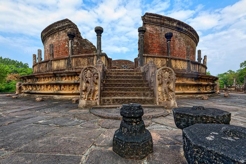 Vatadage circular temple, Polonnaruwa ruins of the garden-city created by Parakramabahu the Great in the 12th century, Polonnaruwa, Sri Lanka