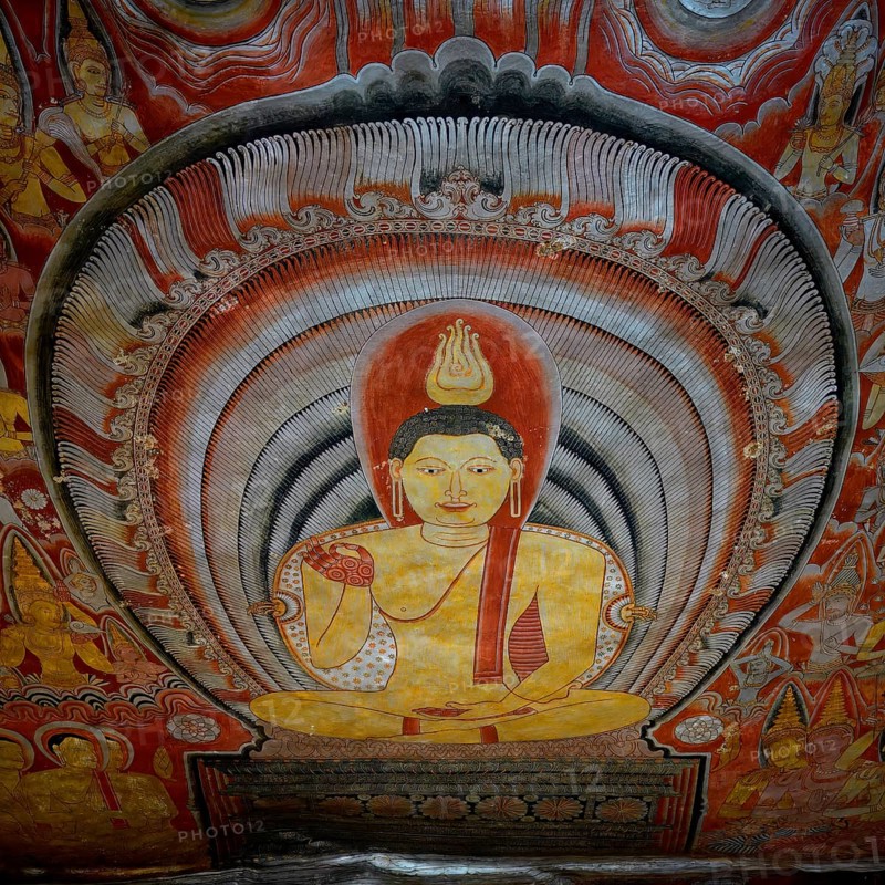 Murals in Dambulla Cave Temple, Dambulla, Sri Lanka