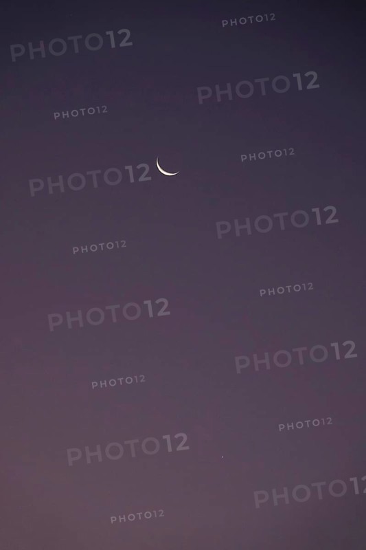 Sky with crescent moon, Germany