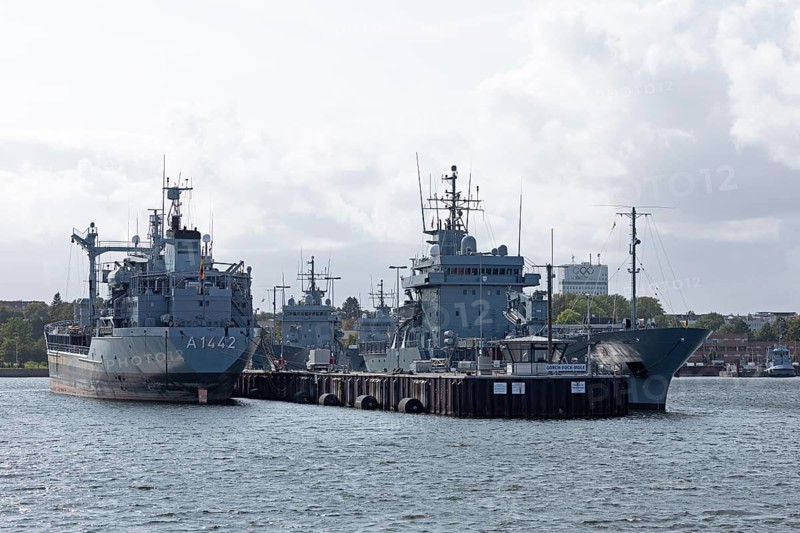 Bundeswehr ships, Gorch Fock pier, naval base, Kiel, Schleswig-Holstein, Germany