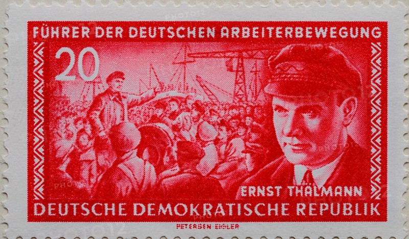 Ernst Thälmann, leader of the Communist Party of Germany, KPD, during the Weimar Republic, portrait on a German post stamp