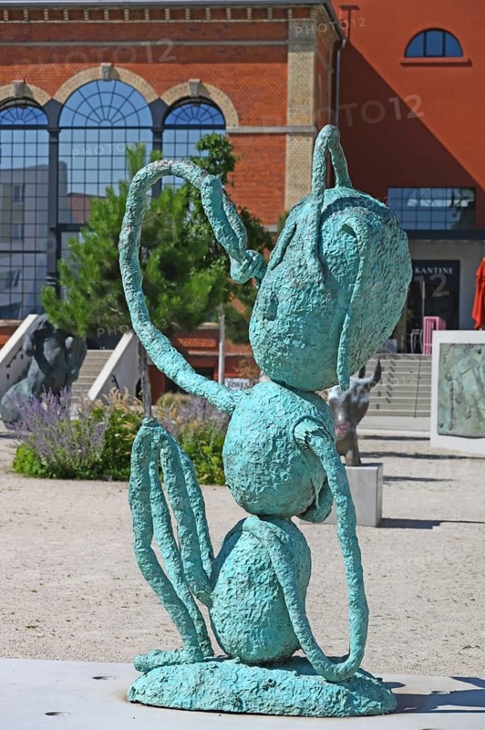 Sculpture Blowing the horn by Joakim Ojanen 1985, Sculpture Park, Offenburg, Baden-Württemberg, Germany