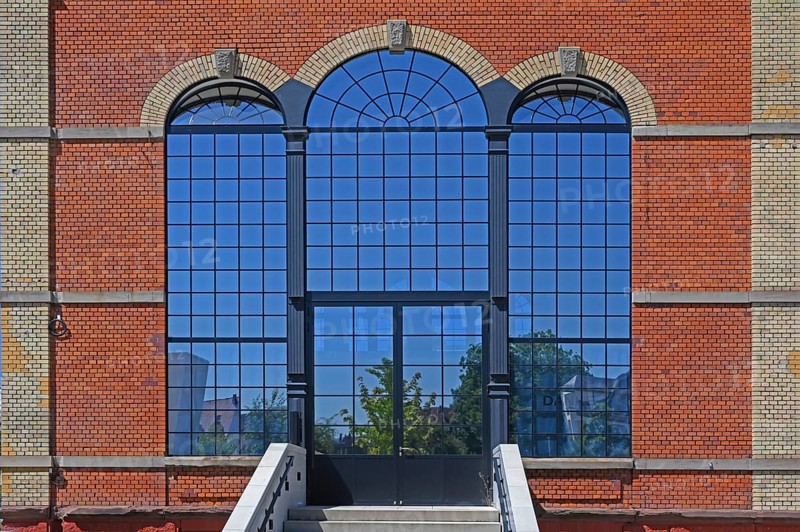 Artist Stefan Strumbel's studio in a former, historic boiler house of a brewery, Offenburg, Baden-Württemberg, Germany