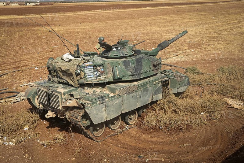 A Turkish Army tank participating in the expulsion of ISIS militias from northern Syria. Aleppo, Syria October 09, 2016, Aleppo, Syria