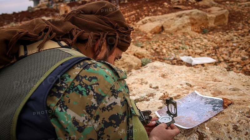 Syrian opposition fighters planning military strategies in preparation for clashes with ISIS. Aleppo, Syria December 11, 2016, Aleppo, Syria