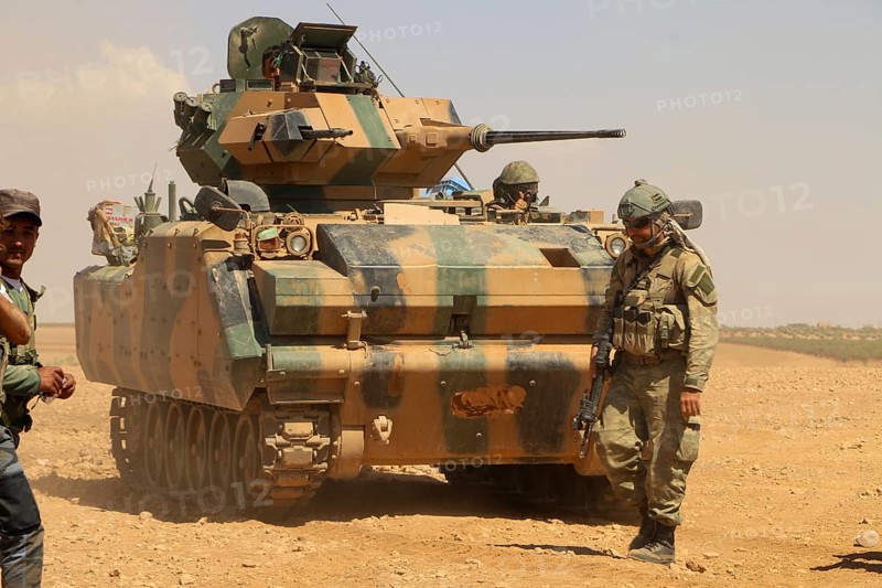 A Turkish Army tank participating in the expulsion of ISIS militias from northern Syria. Aleppo, Syria September 04, 2016, Aleppo, Syria