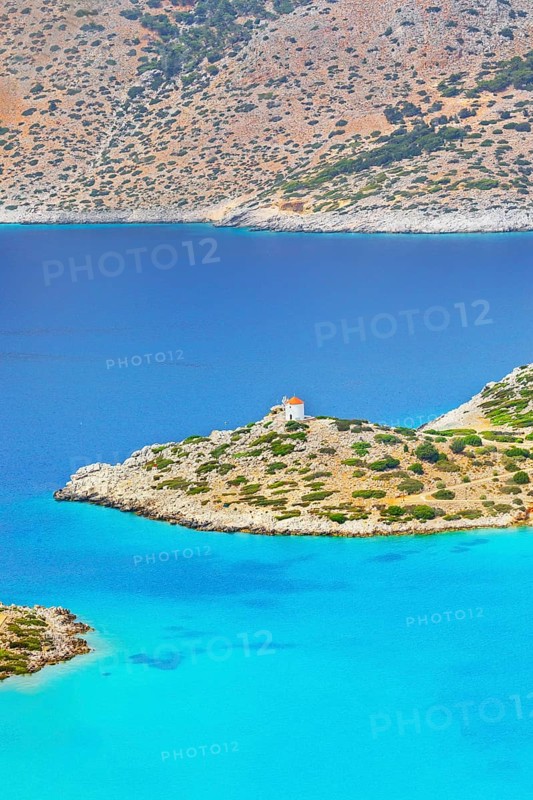 Panormitis bay, high angle view, Panormitis, Symi Island, Dodecanese Islands, Greece