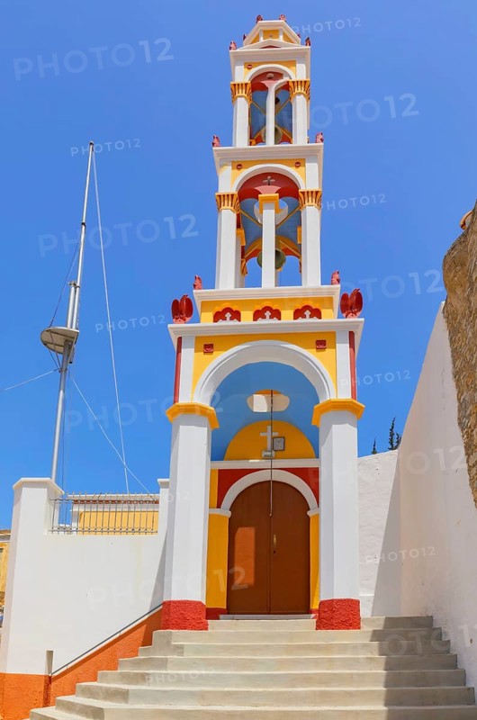 Orthodox church, Chorio, Symi Island, Dodecanese Islands, Greece
