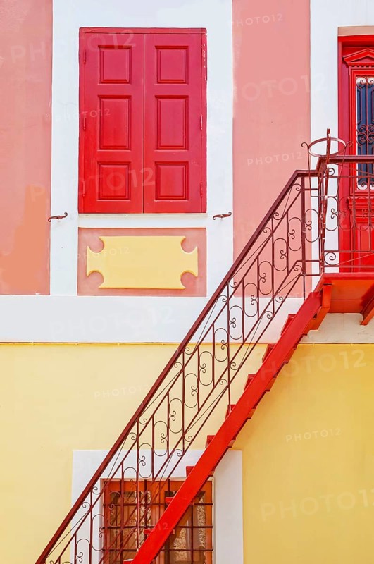 Old town traditional house, Gialos, Symi Island, Dodecanese Islands, Greece