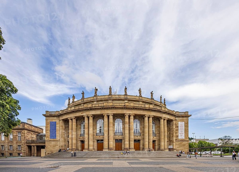 Littmann building on Stuttgart's Eckensee, venue of the Württemberg State Theatre Stuttgart (WST) . The opera house is to be extensively renovated, modernised and extended. Stuttgart, Baden-Württemberg, Germany