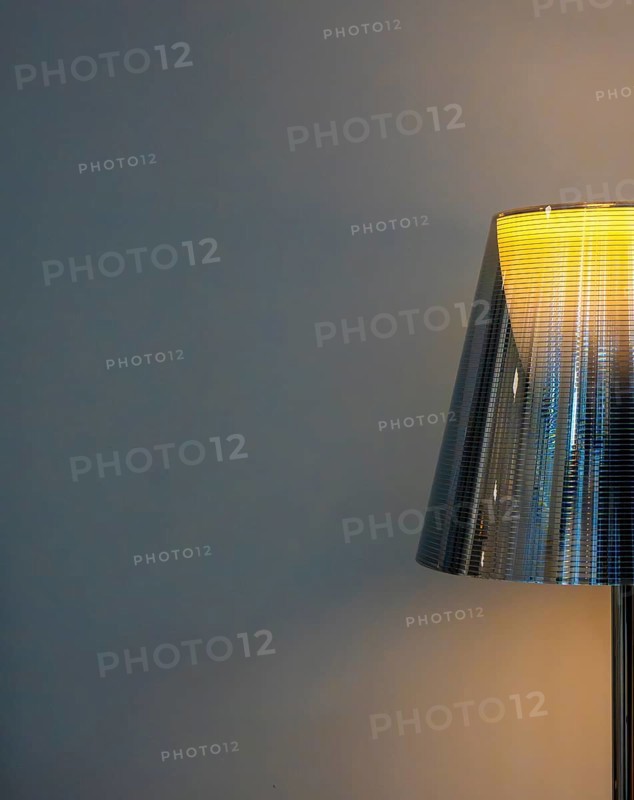Half lampshade of a modern floor lamp, interior photos, Humboldt Forum, Berlin, Germany