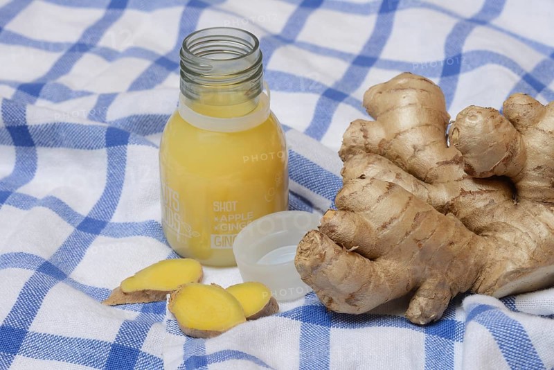 Ginger root and ginger shot