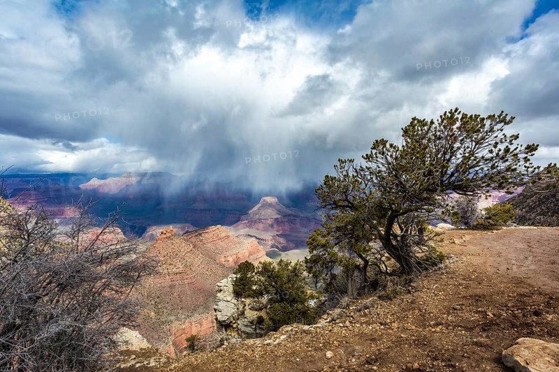 Light winter storm weather over The Grand Canyon in northern Arizona