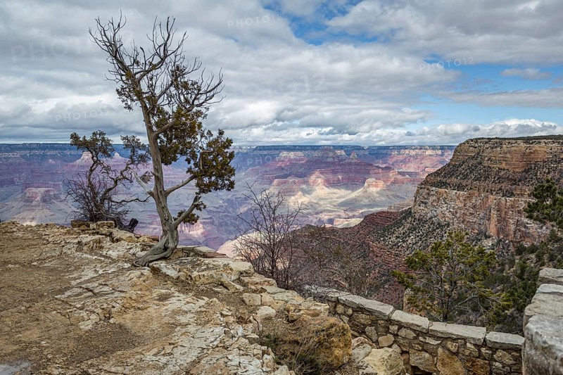 Rock formations at the South Rim of Grand Canyon National Park in Arizona