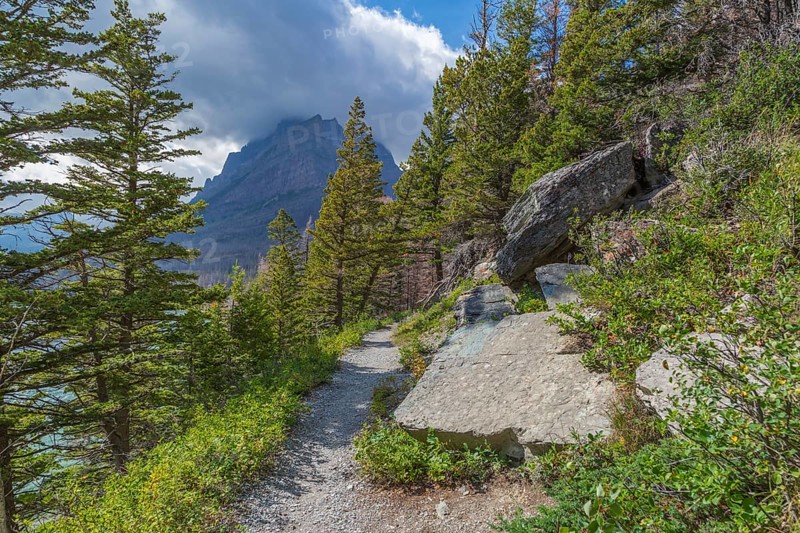 180828_210 Hiking trail on the east side of Glacier National Park, Montana, USA
