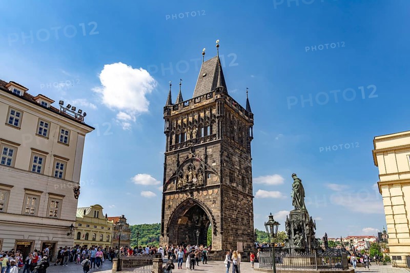 The Gothic Old Town Bridge Tower in Prague, Czech Republic