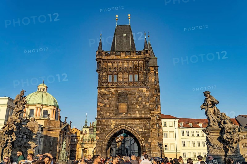 The Gothic Old Town Bridge Tower in Prague, Czech Republic