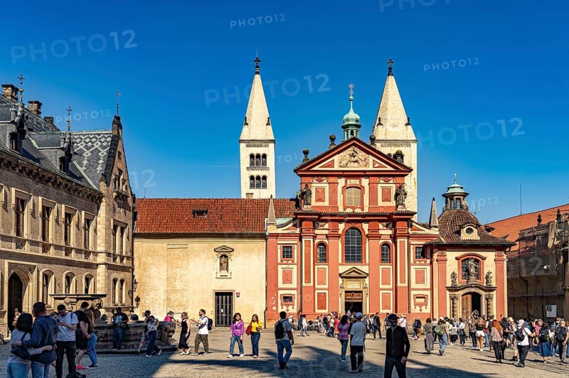 The Basilica of St. George in Prague Castle in Prague, Czech Republic