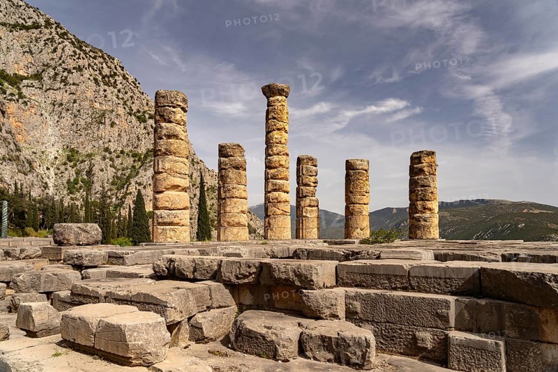 The Temple of Apollo, Archaeological Site of Delphi, UNESCO World Heritage Site in Delphi, Greece