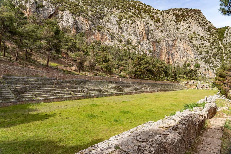 The Stadium, Archaeological Site of Delphi, UNESCO World Heritage Site in Delphi, Greece