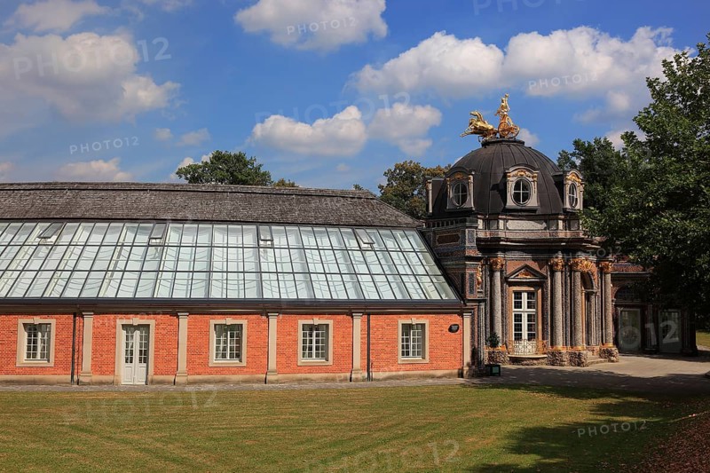 Orangery with Sun Temple, Hermitage in Bayreuth, Upper Franconia, Bavaria, Germany