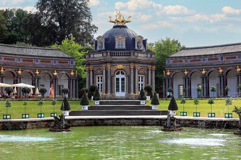 Water features of the Upper Grotto, Sun Temple, Hermitage in Bayreuth, Upper Franconia, Bavaria, Germany