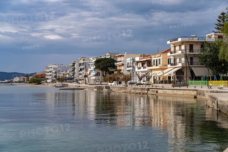 The waterfront in Nea Styra, Euboea island or Evia, Greece
